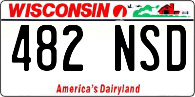 WI license plate 482NSD