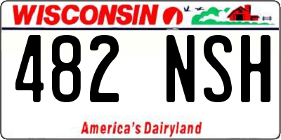 WI license plate 482NSH