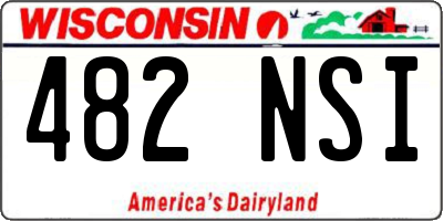 WI license plate 482NSI