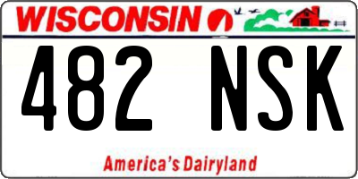 WI license plate 482NSK