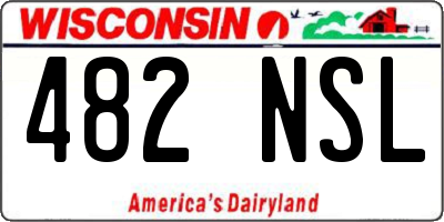 WI license plate 482NSL