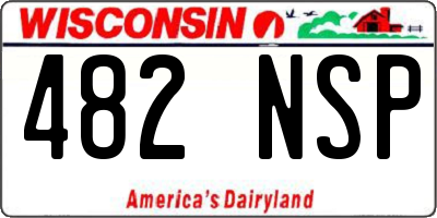 WI license plate 482NSP