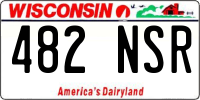 WI license plate 482NSR