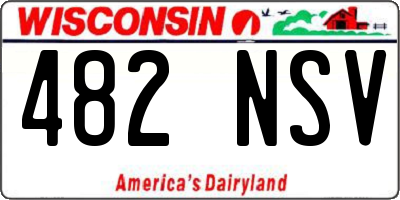 WI license plate 482NSV