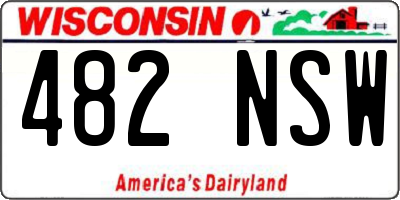 WI license plate 482NSW
