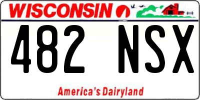 WI license plate 482NSX