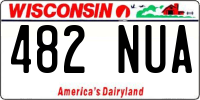 WI license plate 482NUA