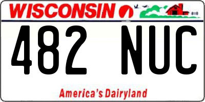 WI license plate 482NUC