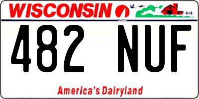 WI license plate 482NUF