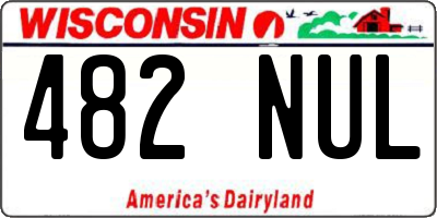 WI license plate 482NUL