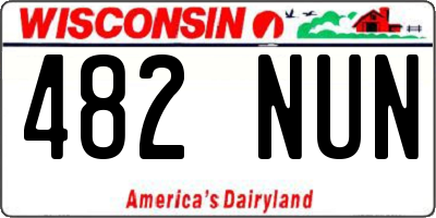 WI license plate 482NUN