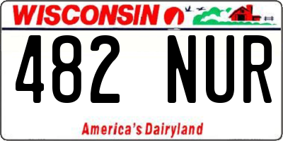 WI license plate 482NUR