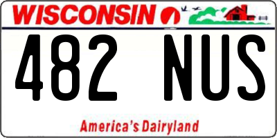 WI license plate 482NUS