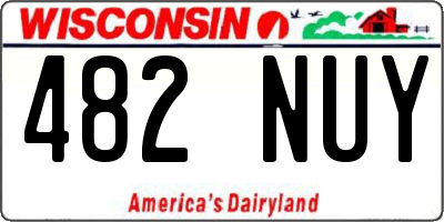 WI license plate 482NUY