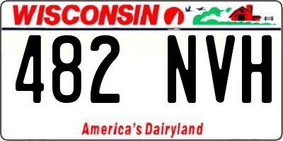 WI license plate 482NVH