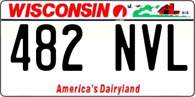 WI license plate 482NVL