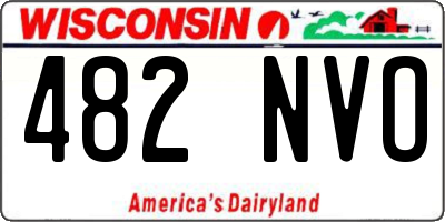 WI license plate 482NVO