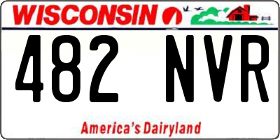 WI license plate 482NVR