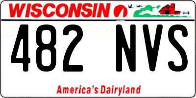 WI license plate 482NVS