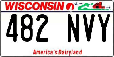 WI license plate 482NVY