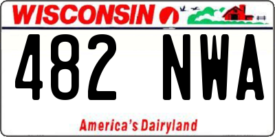 WI license plate 482NWA