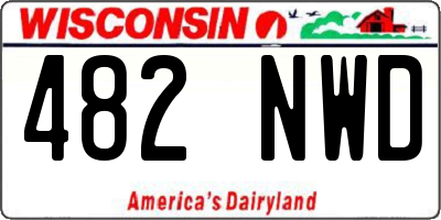 WI license plate 482NWD