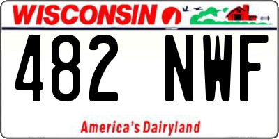 WI license plate 482NWF