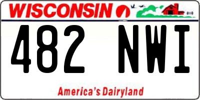 WI license plate 482NWI