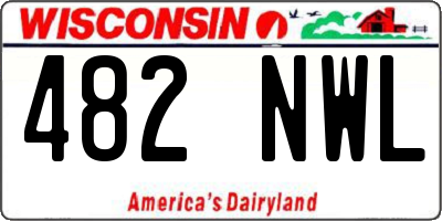 WI license plate 482NWL