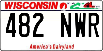 WI license plate 482NWR
