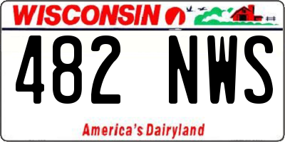 WI license plate 482NWS