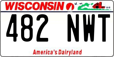 WI license plate 482NWT
