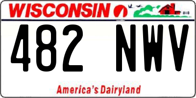 WI license plate 482NWV