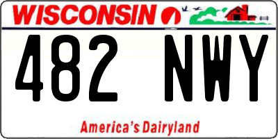 WI license plate 482NWY