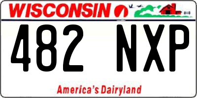 WI license plate 482NXP