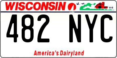 WI license plate 482NYC