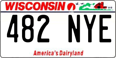 WI license plate 482NYE