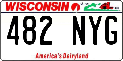 WI license plate 482NYG