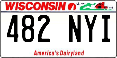 WI license plate 482NYI