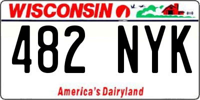 WI license plate 482NYK