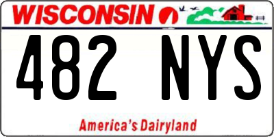 WI license plate 482NYS
