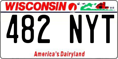 WI license plate 482NYT
