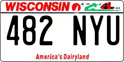 WI license plate 482NYU