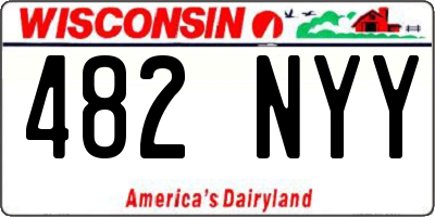 WI license plate 482NYY