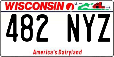 WI license plate 482NYZ