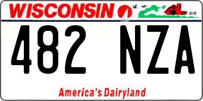 WI license plate 482NZA