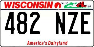 WI license plate 482NZE