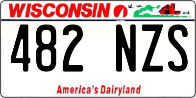 WI license plate 482NZS