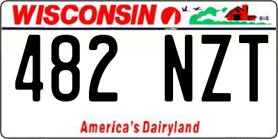 WI license plate 482NZT