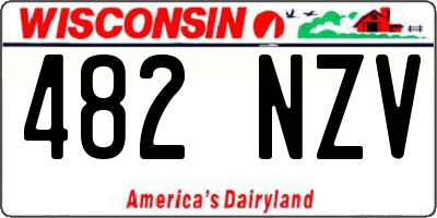 WI license plate 482NZV